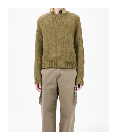 Our Legacy True Roundneck Wool And Silk Sweater In Green
