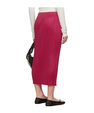 Issey Miyake Pink June New Colorful Basics 4 Midi Skirt In Pink