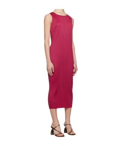 Issey Miyake Pink New Colorful Basics 4 Maxi Dress In Red