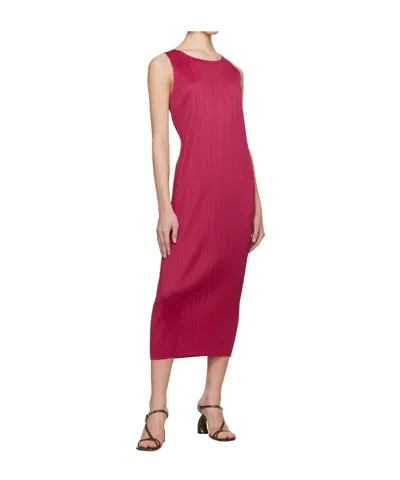 Issey Miyake Pink New Colorful Basics 4 Maxi Dress In Red