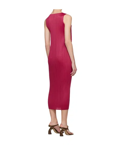 Issey Miyake Pink New Colorful Basics 4 Maxi Dress In Red