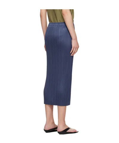 Issey Miyake Navy May Loop Bottoms Midi Skirt In Blue