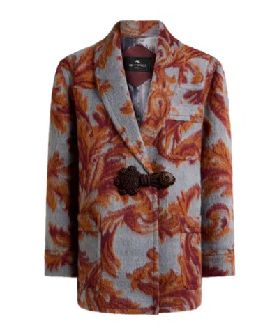 Etro Wool Blend Coat In Multi