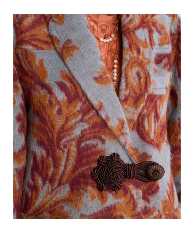 Etro Wool Blend Coat In Multi