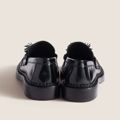 Miu Miu Tassel Loafers In Polished Leather In Black