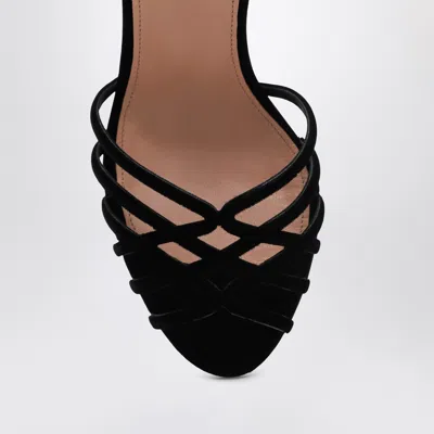 Aquazzura Wild Dream 105 Black Velvet Sandals In Multi