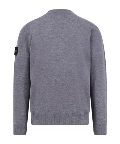 Stone Island Certified Virgin Wool Sweater In Gray