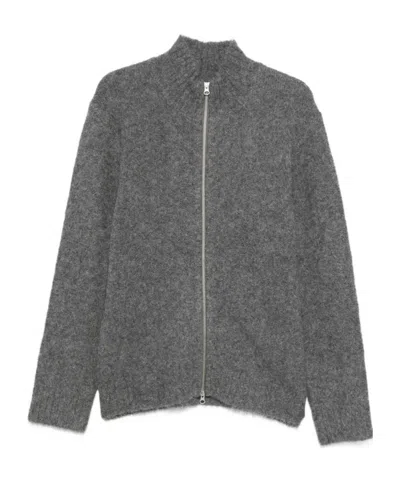 Samsoe & Samsoe Zipper Long-sleeved Sweater In Gray