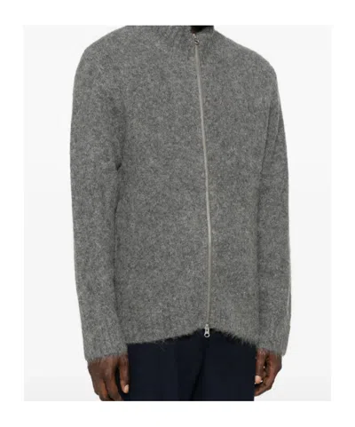 Samsoe & Samsoe Zipper Long-sleeved Sweater In Gray