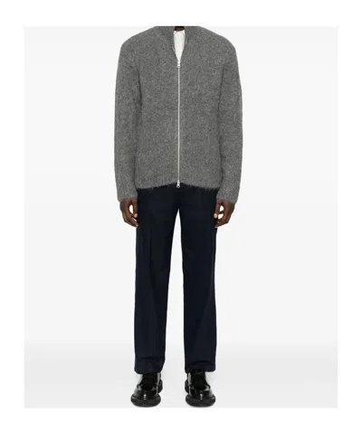 Samsoe & Samsoe Zipper Long-sleeved Sweater In Gray