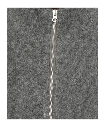 Samsoe & Samsoe Zipper Long-sleeved Sweater In Gray