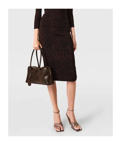 Stella Mccartney Snake Print Calf-length Jacquard Skirt In Multi
