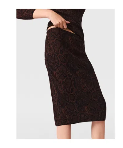 Stella Mccartney Snake Print Calf-length Jacquard Skirt In Multi