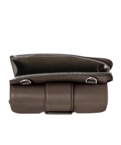 Fendi Double Baguette Leather Messenger Bag In Brown