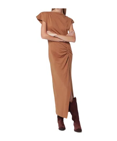 Isabel Marant Nadela Midi Dress With Side Slit In Gold