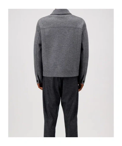 Harris Wharf London Wool Jacket With Chest Pockets And Collar In Gray