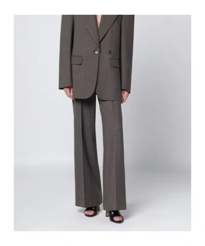 P.a.r.o.s.h . Chestnut-coloured Wool Blend Trousers In Brown