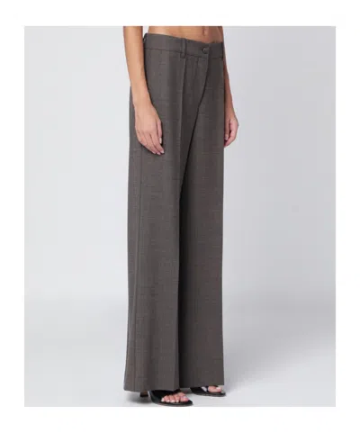 P.a.r.o.s.h . Chestnut-coloured Wool Blend Trousers In Brown