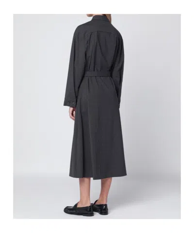 P.a.r.o.s.h . Anthracite Grey Belted Shirt Dress In Gray