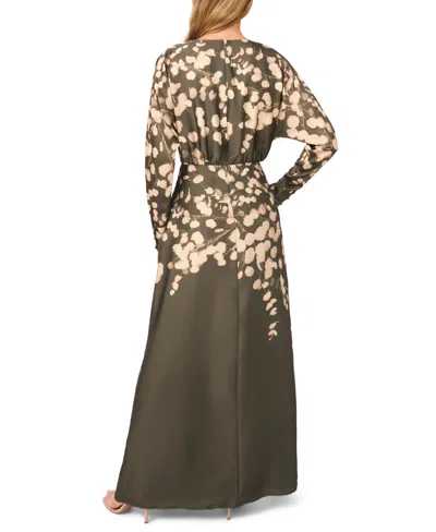 Parker Women's Pleated Wrap Dolman Sleeve Maxi Dress In Green