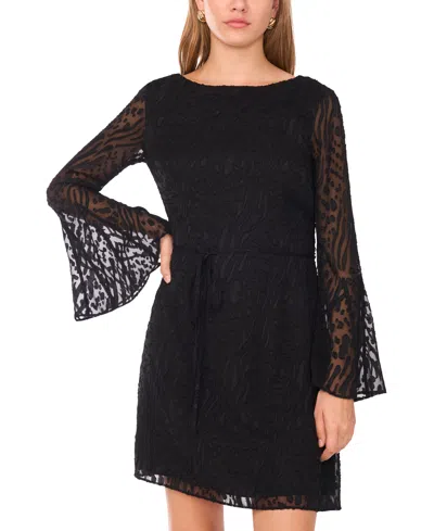 1.state Women's Cowl Back Bell Sleeve Mini Dress In Black