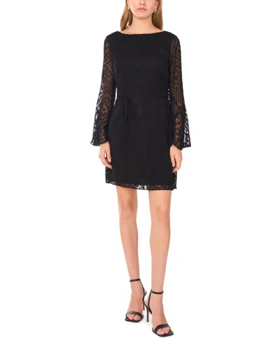 1.state Women's Cowl Back Bell Sleeve Mini Dress In Black