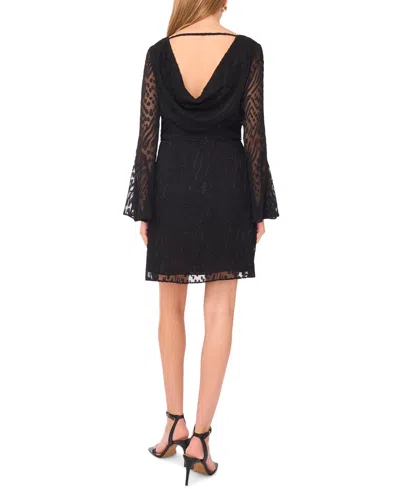 1.state Women's Cowl Back Bell Sleeve Mini Dress In Black