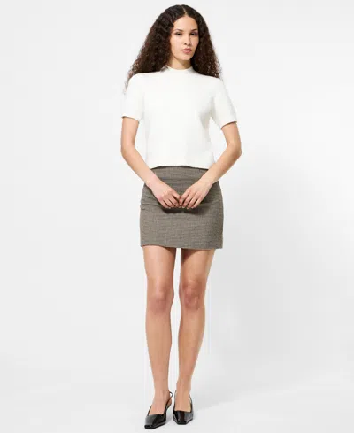 French Connection Vhari Knit Mock Neck Top In White