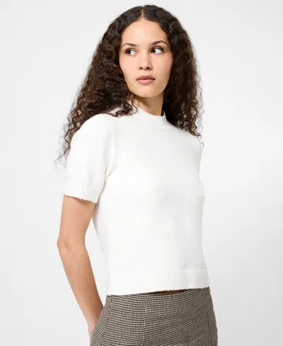 French Connection Vhari Knit Mock Neck Top In White