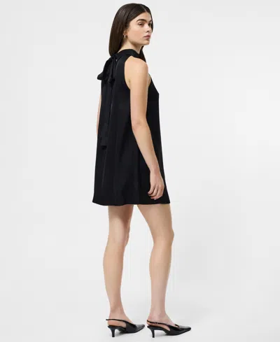 French Connection Ennis Satin Babydoll Minidress In Black