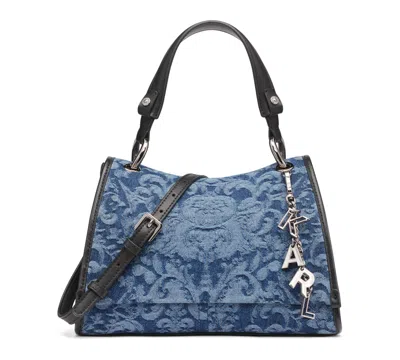 Karl Lagerfeld Luciene Denim Shoulder Bag In Blue