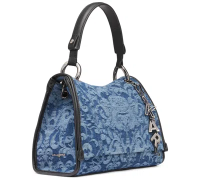 Karl Lagerfeld Luciene Denim Shoulder Bag In Blue