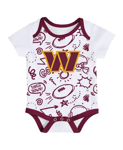 Outerstuff Infant 3-piece Washington Commanders All Day Play Bodysuit Set In Burgundy