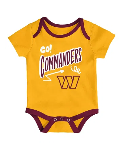 Outerstuff Infant 3-piece Washington Commanders All Day Play Bodysuit Set In Burgundy