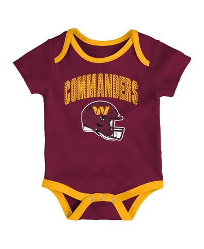 Outerstuff Infant 3-piece Washington Commanders All Day Play Bodysuit Set In Burgundy