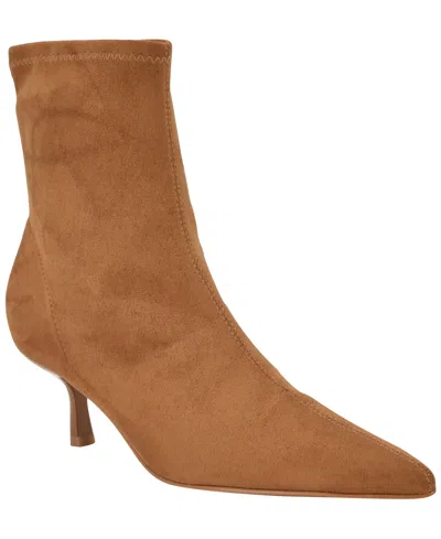 Guess Women's Yanka Pointed Toe Kitten Heel Dress Booties In Brown