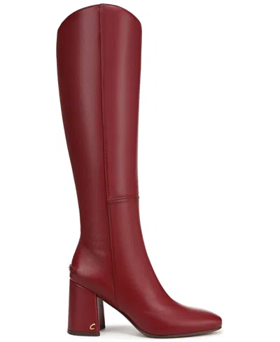 Circus Ny By Sam Edelman Women's Billie Wide-calf Knee-high Block-heel Dress Boots In Red