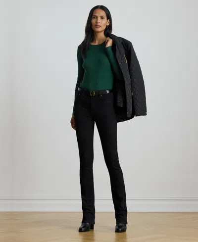 Ralph Lauren Cotton-blend Long-sleeve Top In Green