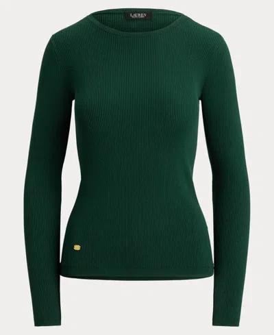Ralph Lauren Cotton-blend Long-sleeve Top In Green