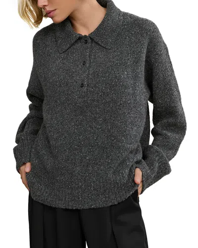 Jenni Kayne Burke Cashmere Polo Sweater In Gray