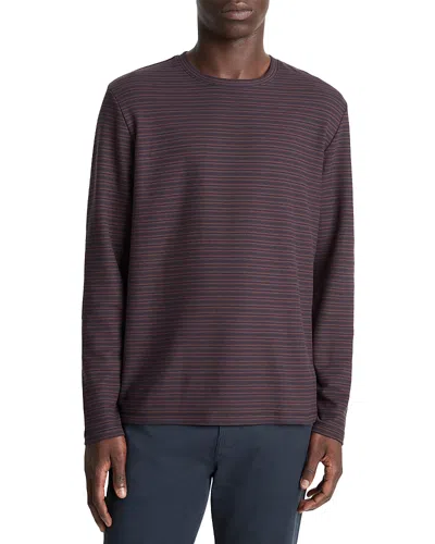 Vince Long Sleeve Pima Crewneck Tee In Purple