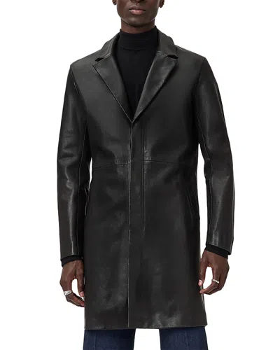 John Varvatos Tyler Leather Coat In Black
