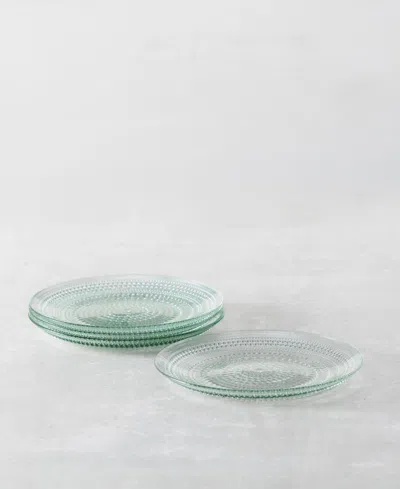 Fortessa Set Of 4 Jupiter Glass Green Salad Plates In Green