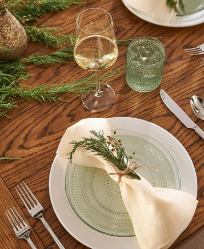 Fortessa Set Of 4 Jupiter Glass Green Salad Plates In Green