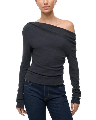 Staud Philomena One Shoulder Top In Blue