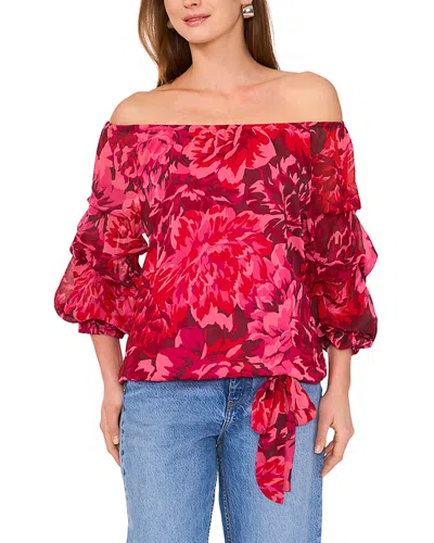 Vince Camuto Off The Shoulder Bubble Sleeve Top In Red