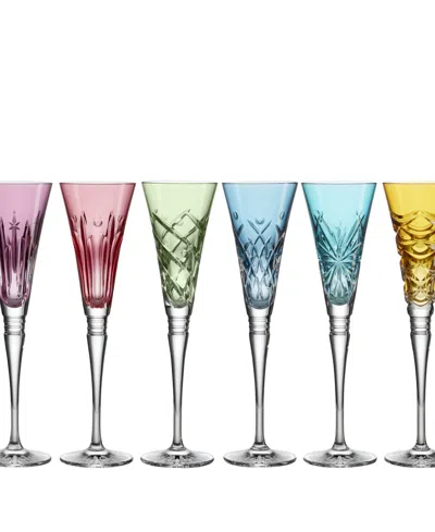 Waterford Winter Wonders Set Of 6 Crystal Flutes In Multi