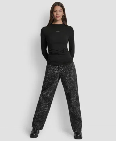 Dkny Jeans Mid Rise Relaxed Jeans In Black