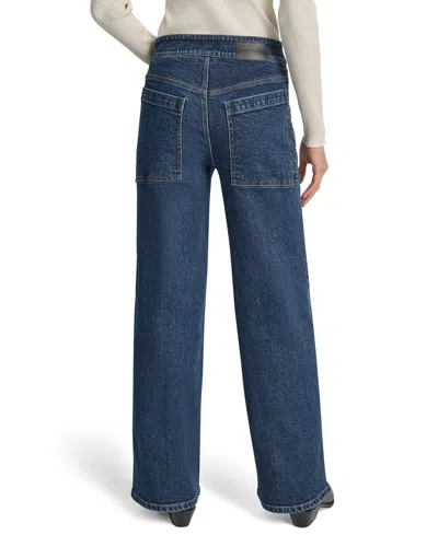 Dkny Jeans Women's High-rise Wide Leg Jeans In Blue