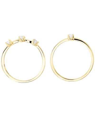 Macy's 2-piece Cubic Zirconia Stackable Ring Set (0.48 Ct. T.w.) In Gold Over Sterling Silver In Gold